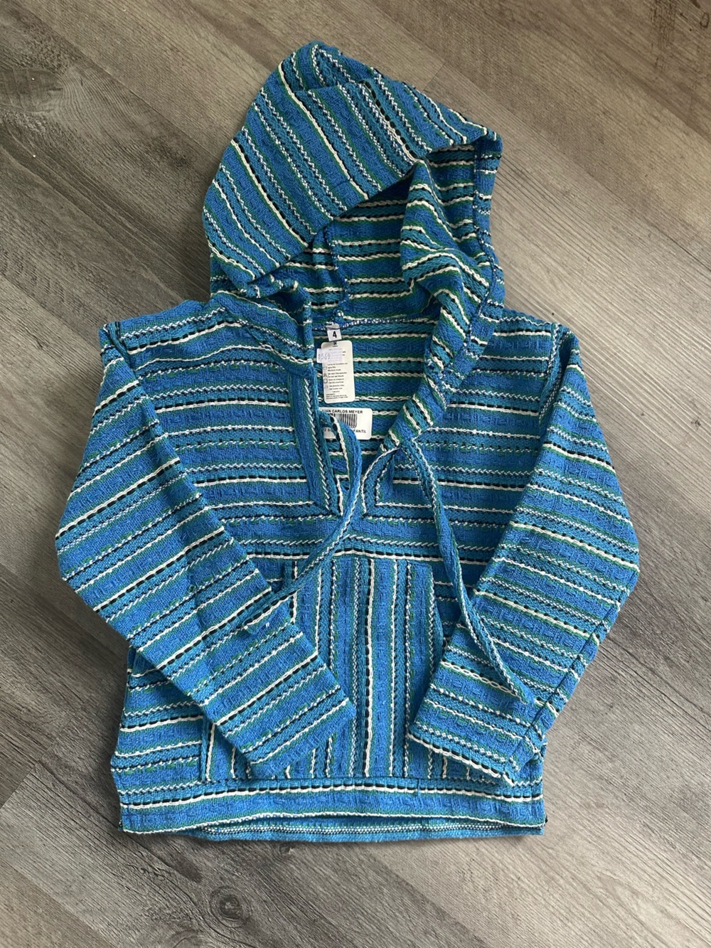 🌻 Mexican Baja Striped Knit Woven Toddler Hoodie 4T 🌻